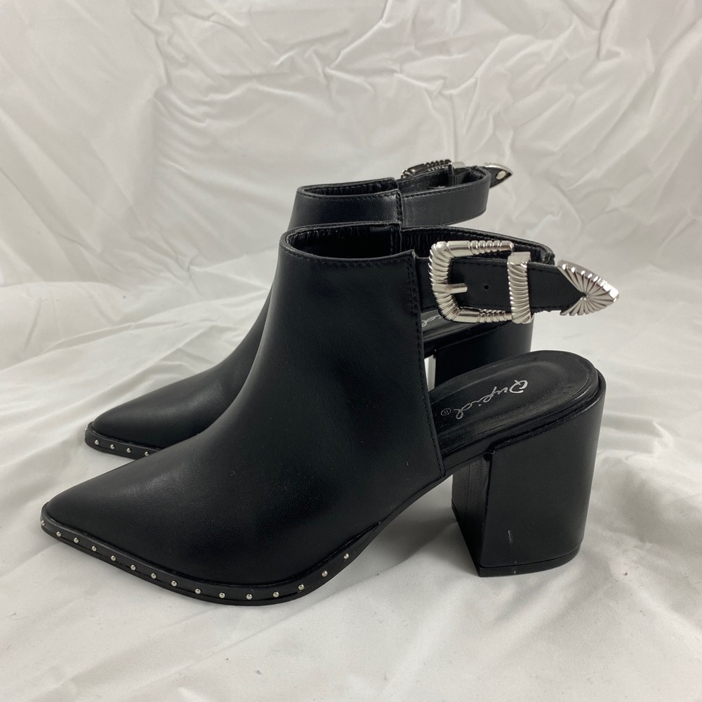 Black studded booties